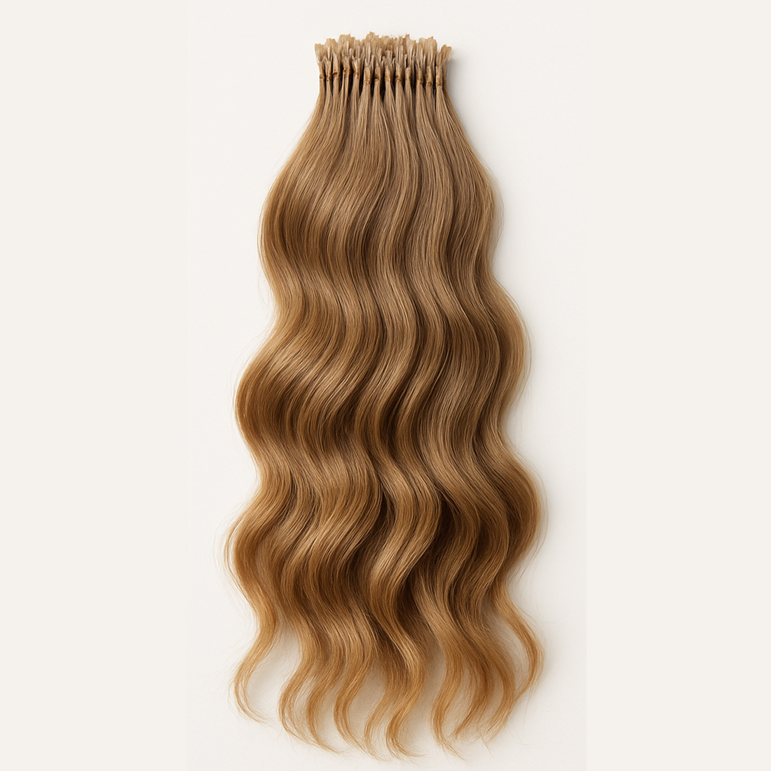 Mechones de cabello natural con puntas de queratina preparados para extensiones de pelo