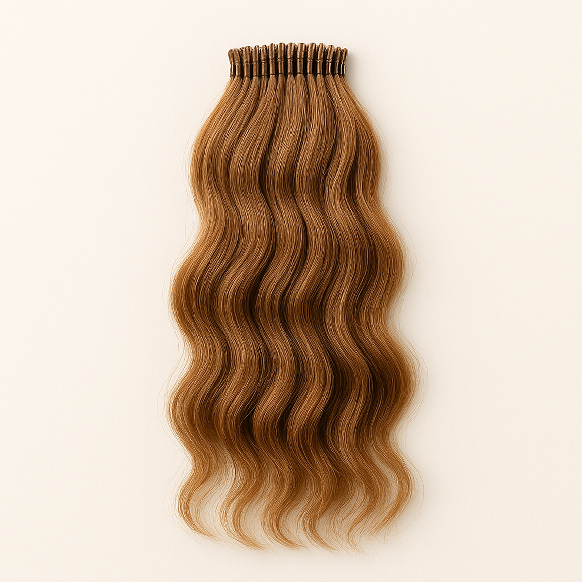 Mechones de cabello natural con puntas reforzadas preparados para extensiones micro ring con anillas